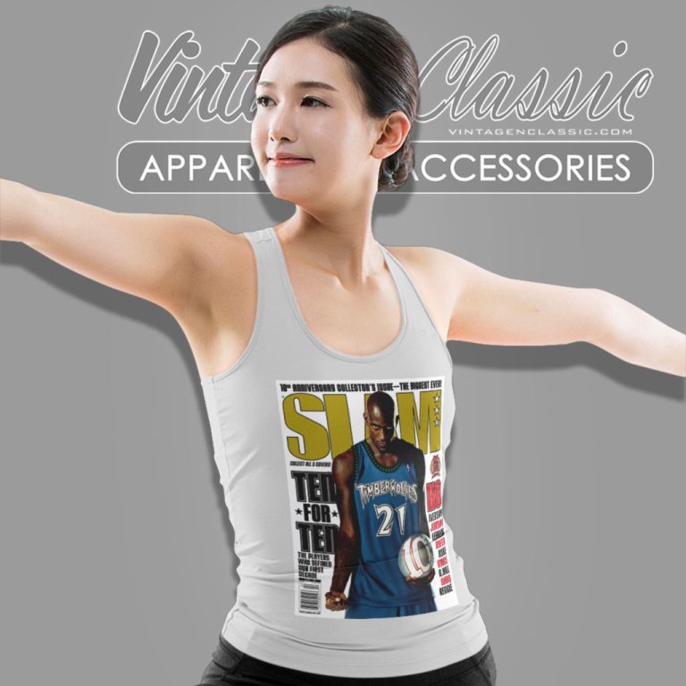Kevin Garnett Minnesota Timberwolves Nba Slam Cover Tank Top Racerback Kevin Garnett Minnesota Timberwolves Nba Slam Cover Tank Top Racerback
