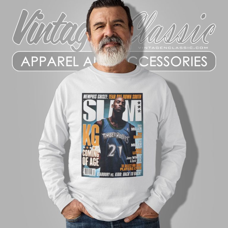 Kevin Garnett Minnesota Timberwolves Nba Slam Long Sleeve Tee Kevin Garnett Minnesota Timberwolves Nba Slam Long Sleeve Tee
