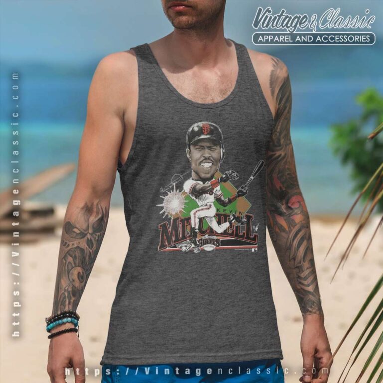 Kevin Mitchell San Francisco Giants Caricature Tank Top Racerback Kevin Mitchell San Francisco Giants Caricature Tank Top Racerback