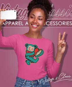 Kewpie Deadhead Dancing Bear Heart Shirt Greatful Dead Long Sleeve Tee
