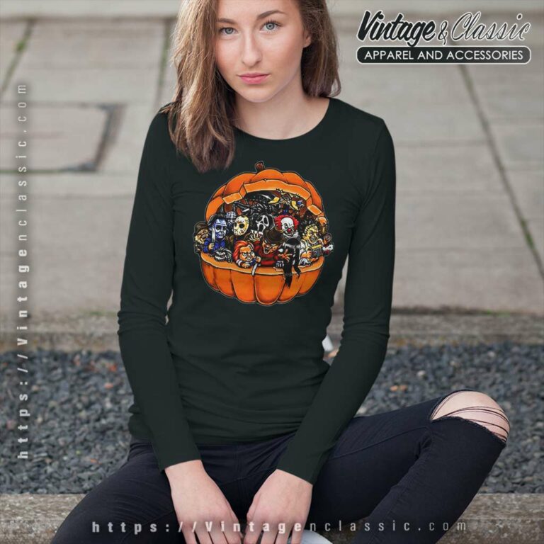 Killer Team Horror Pumpkin Halloween Long Sleeve Tee Killer Team Horror Pumpkin Halloween Long Sleeve Tee