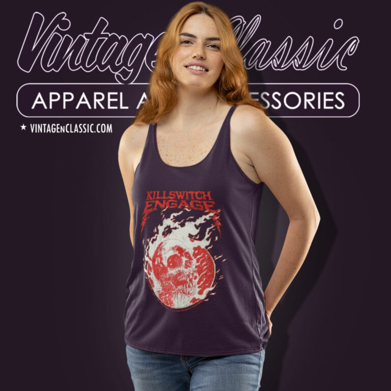 Killswitch Engage Shirt Flame Skull Tank Top Racerback Killswitch Engage Shirt Flame Skull Tank Top Racerback