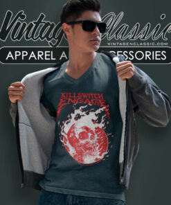 Killswitch Engage Shirt Flame Skull 5 Killswitch Engage Shirt Flame Skull V Neck TShirt