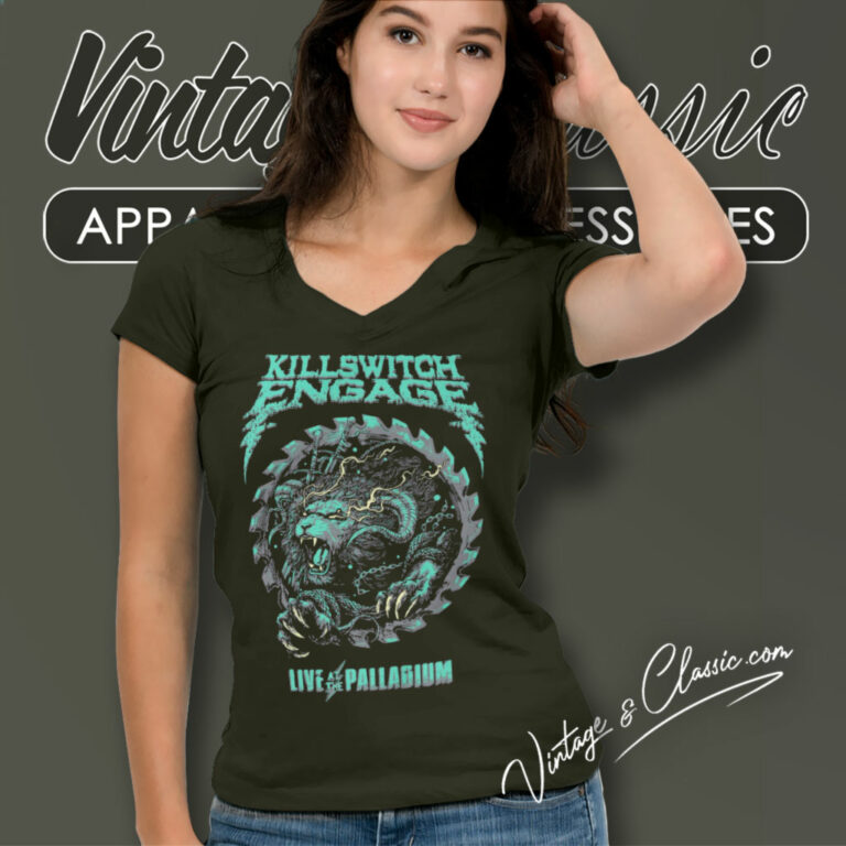 Killswitch Engage Shirt Lion Blade V Neck TShirt Killswitch Engage Shirt Lion Blade V Neck TShirt