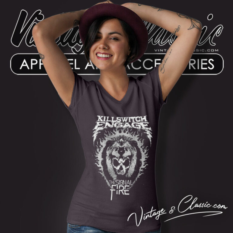 Killswitch Engage Shirt Skull Lion V Neck TShirt Killswitch Engage Shirt Skull Lion V Neck TShirt