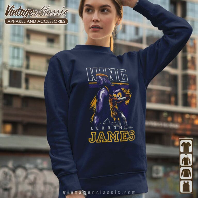King Lebron James 23 Los Angeles Lakers Sweatshirt King Lebron James 23 Los Angeles Lakers Sweatshirt