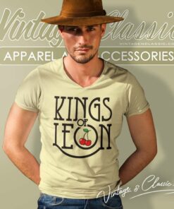 Kings Of Leon Signature Cherry Logo V Neck TShirt