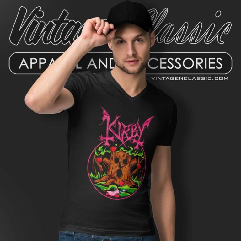 Kirby The Great Whispy Woods Game V Neck TShirt Kirby The Great Whispy Woods Game V Neck TShirt