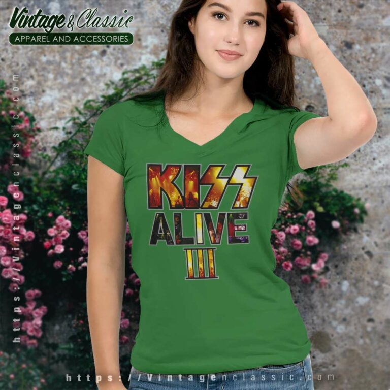 Kiss Alive Iii Single V Neck TShirt Kiss Alive Iii Single V Neck TShirt