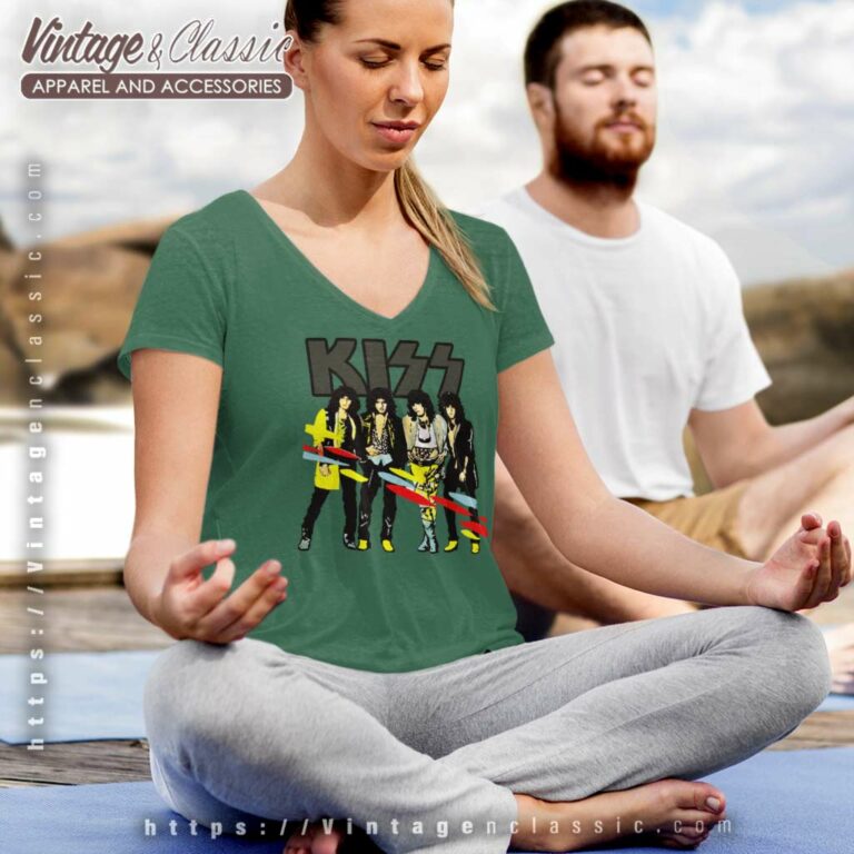 Kiss Asylum World Tour V Neck TShirt Kiss Asylum World Tour V Neck TShirt