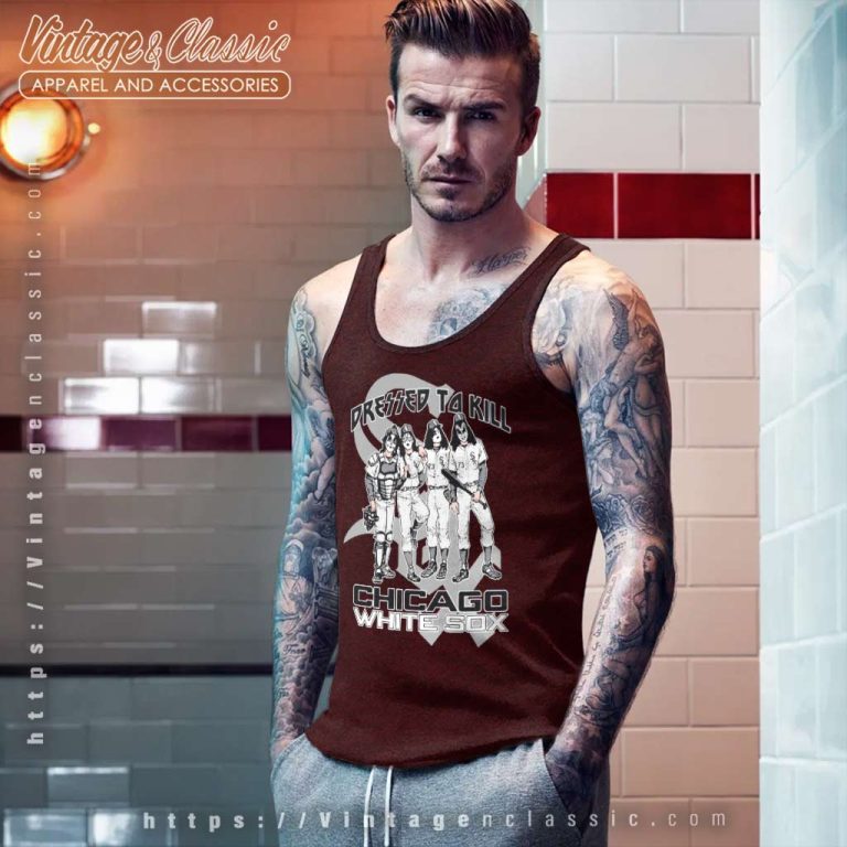 Kiss Band Dressed To Kill Chicago White Sox Tank Top Racerback Kiss Band Dressed To Kill Chicago White Sox Tank Top Racerback