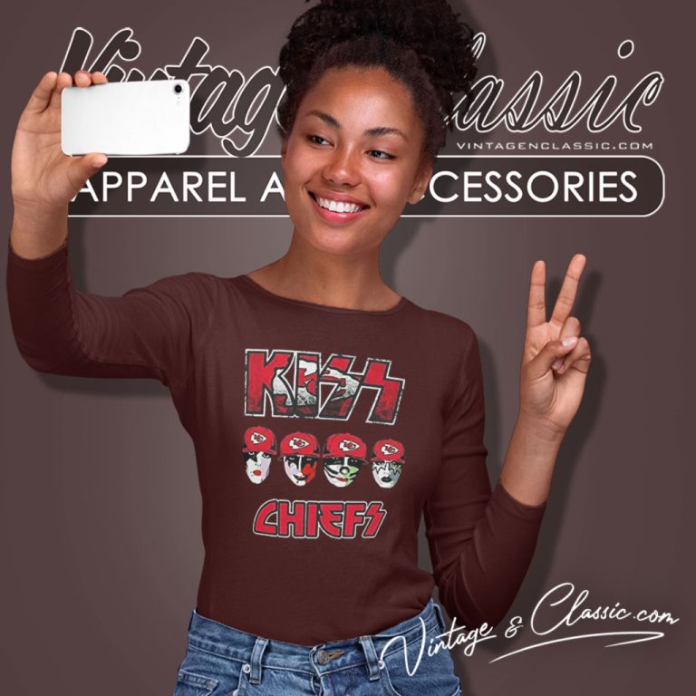 Kiss Band Kansas City Chiefs Long Sleeve Tee Kiss Band Kansas City Chiefs Long Sleeve Tee