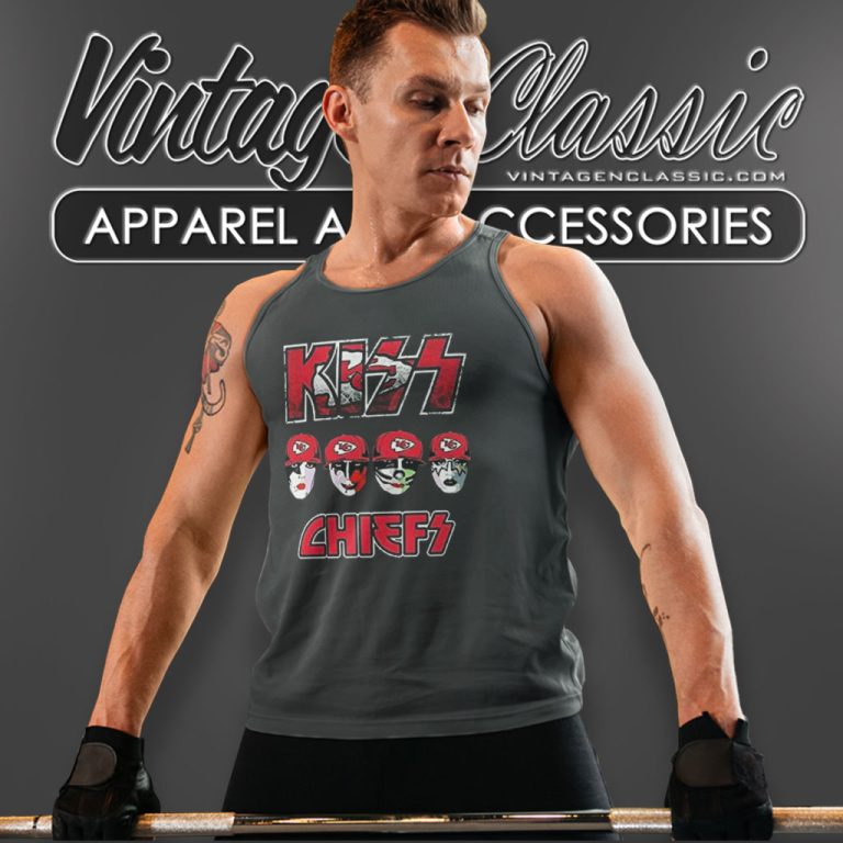 Kiss Band Kansas City Chiefs Tank Top Racerback Kiss Band Kansas City Chiefs Tank Top Racerback