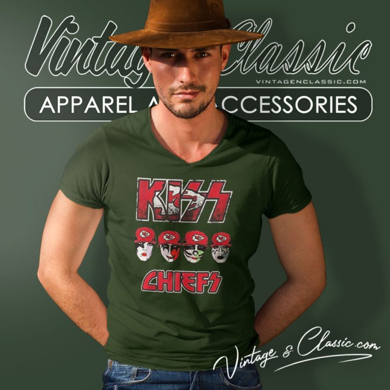 Kiss Band Kansas City Chiefs V Neck TShirt Kiss Band Kansas City Chiefs V Neck TShirt