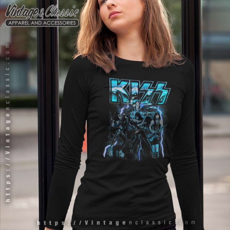 Kiss Blue Lightning Long Sleeve Tee Kiss Blue Lightning Long Sleeve Tee
