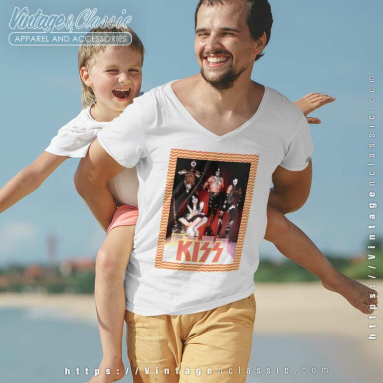 Kiss Iron On V Neck TShirt Kiss Iron On V Neck TShirt