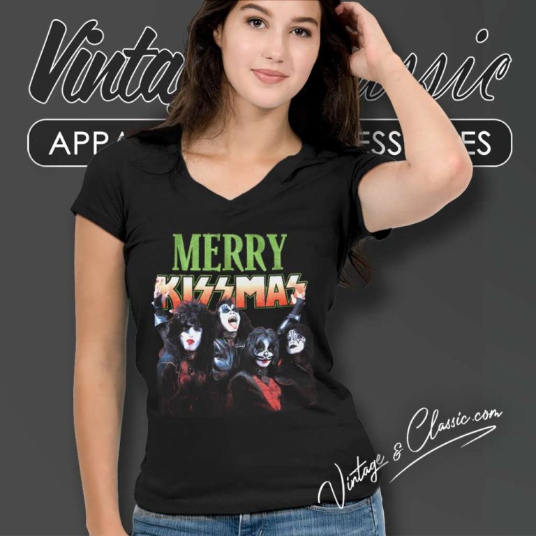 Kiss Merry Kissmas V Neck TShirt Kiss Merry Kissmas V Neck TShirt