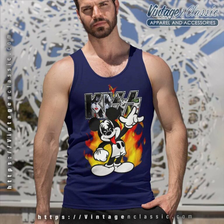 Kiss Mickey Mouse Band Tank Top Racerback Kiss Mickey Mouse Band Tank Top Racerback