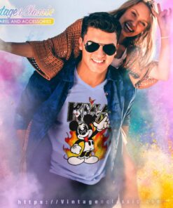 Kiss Mickey Mouse Band Shirt 6 Kiss Mickey Mouse Band V Neck TShirt