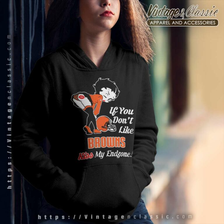 Kiss My Endzone Betty Boop Cleveland Browns Hoodie Kiss My Endzone Betty Boop Cleveland Browns Hoodie