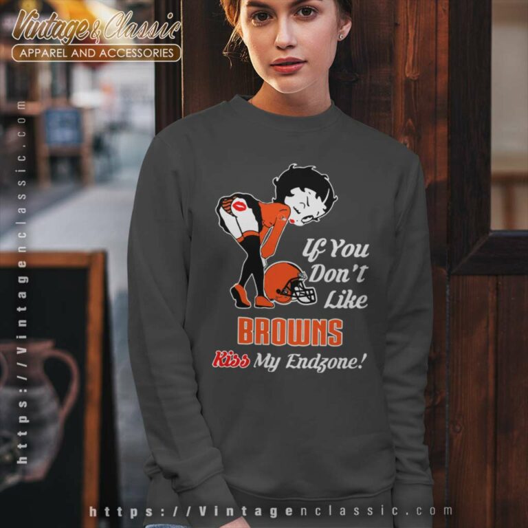 Kiss My Endzone Betty Boop Cleveland Browns Sweatshirt Kiss My Endzone Betty Boop Cleveland Browns Sweatshirt