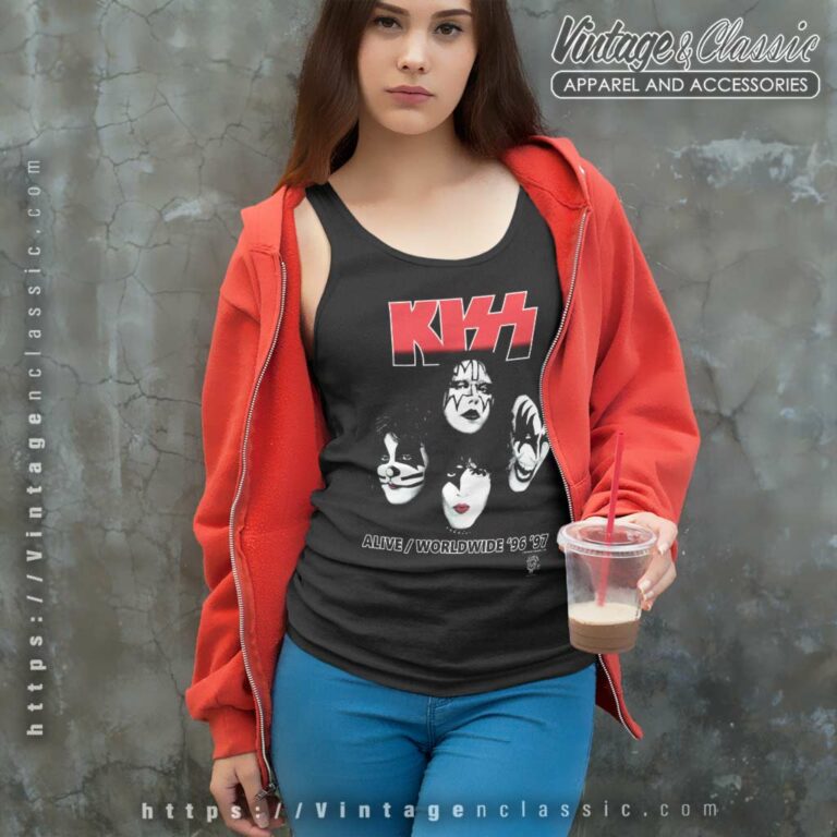 Kiss Shirt Alive Worldwide 96 97 Tank Top Racerback Kiss Shirt Alive Worldwide 96 97 Tank Top Racerback