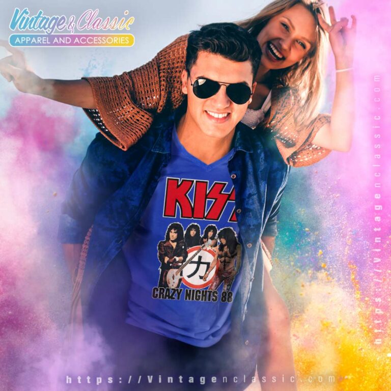 Kiss Shirt Crazy Nights 88 Tour V Neck TShirt Kiss Shirt Crazy Nights 88 Tour V Neck TShirt