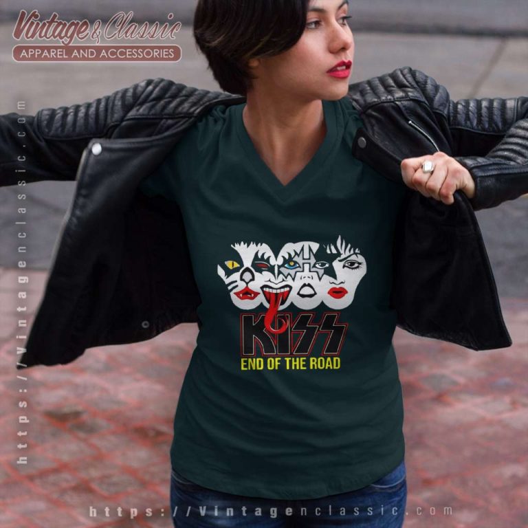 Kiss Shirt End Of The Road V Neck TShirt Kiss Shirt End Of The Road V Neck TShirt