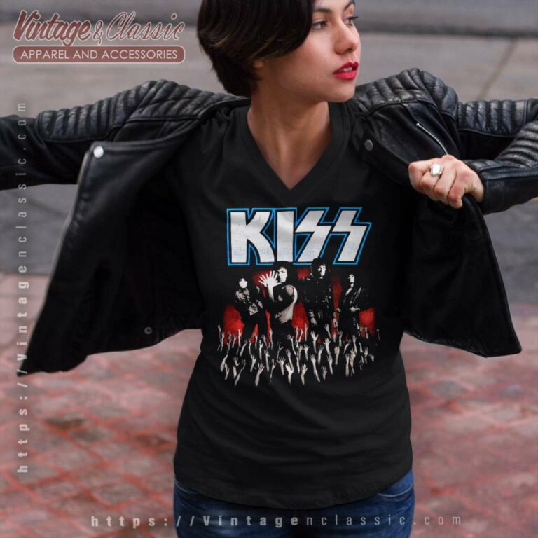 Kiss Shirt Hot In The Shade Tour V Neck TShirt Kiss Shirt Hot In The Shade Tour V Neck TShirt