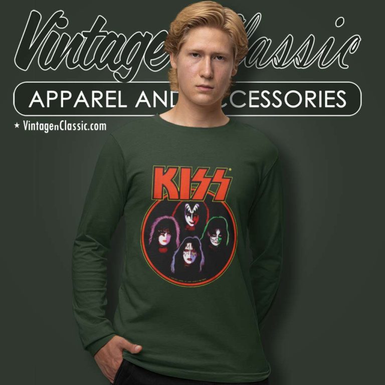 Kiss Shirt Logo With Members Long Sleeve Tee Kiss Shirt Logo With Members Long Sleeve Tee