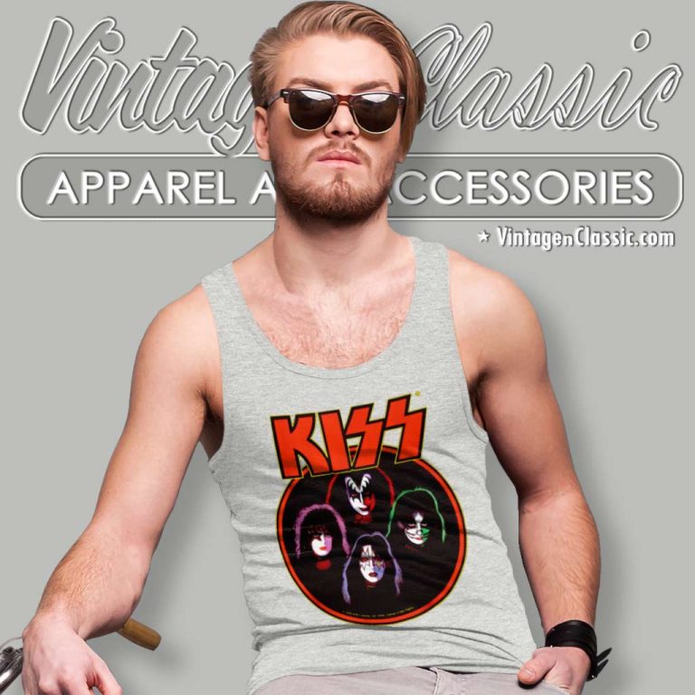 Kiss Shirt Logo With Members Tank Top Racerback Kiss Shirt Logo With Members Tank Top Racerback