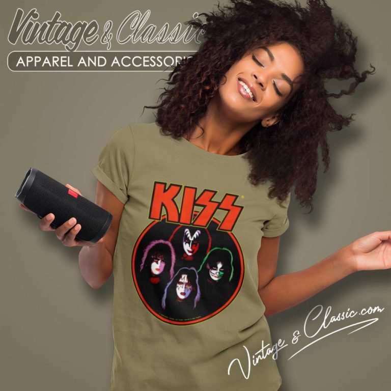 Kiss Shirt Logo With Members Women TShirt Kiss Shirt Logo With Members Women TShirt