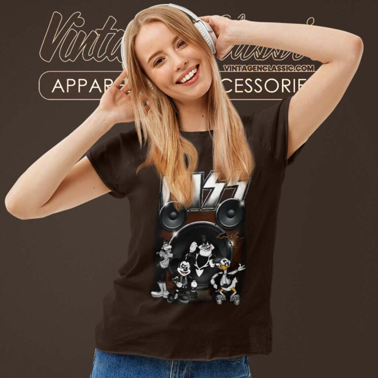Kiss Shirt Mickey Mouse Donald Duck Goofy Women TShirt Kiss Shirt Mickey Mouse Donald Duck Goofy Women TShirt