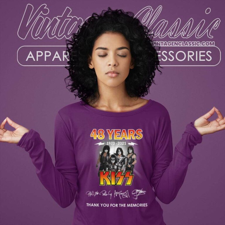 Kiss Shirt Signatures Thank You For The Memories Long Sleeve Tee Kiss Shirt Signatures Thank You For The Memories Long Sleeve Tee