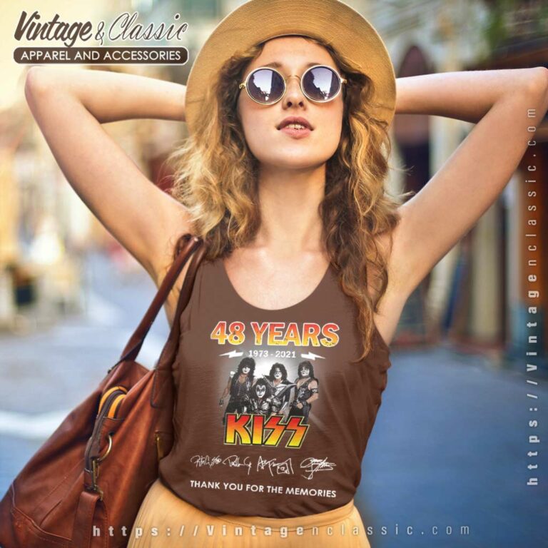 Kiss Shirt Signatures Thank You For The Memories Tank Top Racerback Kiss Shirt Signatures Thank You For The Memories Tank Top Racerback