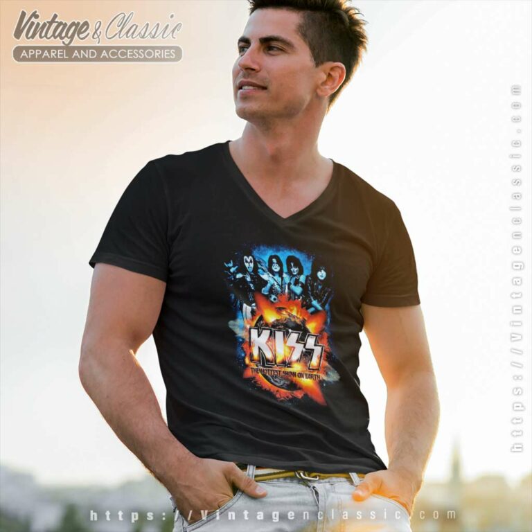 Kiss Shirt The Hottest Show On Earth V Neck TShirt Kiss Shirt The Hottest Show On Earth V Neck TShirt
