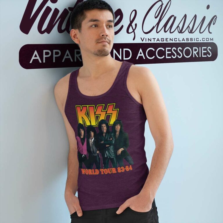 Kiss World Tour 83 84 Tank Top Racerback Kiss World Tour 83 84 Tank Top Racerback