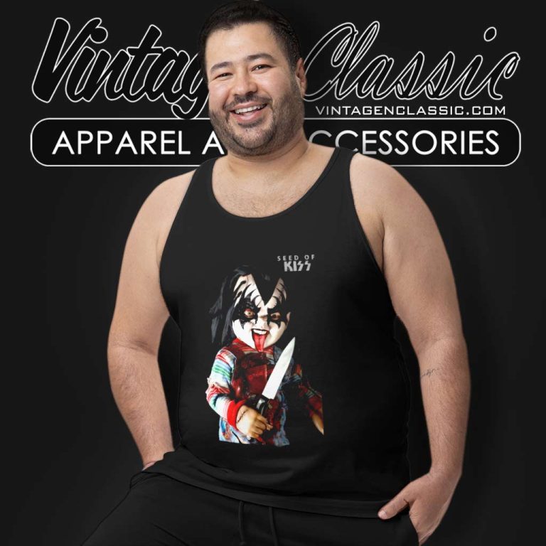 Kiss X Chucky In Horror Movie Tank Top Racerback Kiss X Chucky In Horror Movie Tank Top Racerback