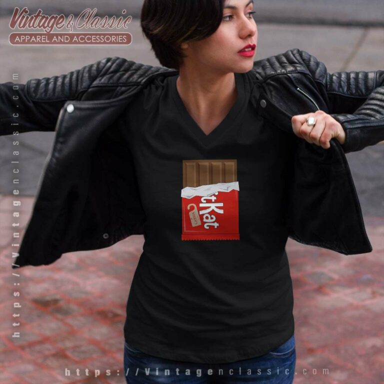Kit Kat Chocolate Bar Candy Halloween V Neck TShirt Kit Kat Chocolate Bar Candy Halloween V Neck TShirt