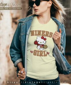 Kitty Niners Girl San Francisco 49ers V Neck TShirt