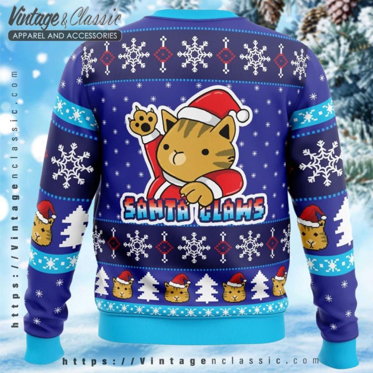 Kitty Santa Claws Ugly Christmas Sweater back Ugly Sweater Kitty Santa Claws Ugly Christmas Sweater back Ugly Sweater