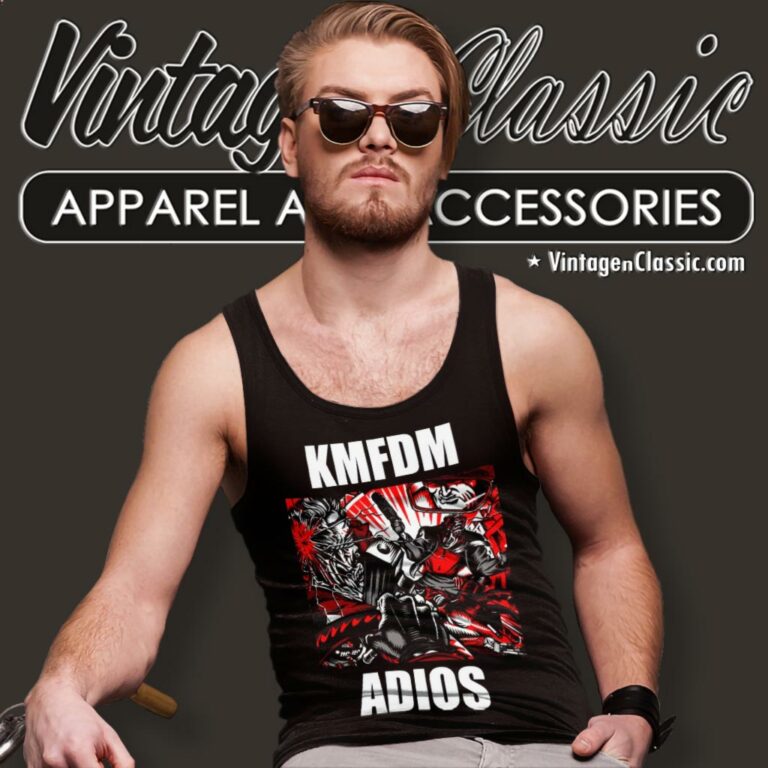 Kmfdm Adios Tank Top Racerback Kmfdm Adios Tank Top Racerback