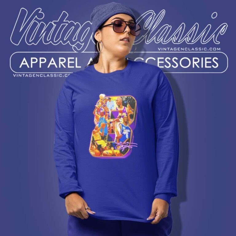 Kobe Bryant 8 Shirt Los Angeles Lakers Signature Long Sleeve Tee Kobe Bryant 8 Shirt Los Angeles Lakers Signature Long Sleeve Tee