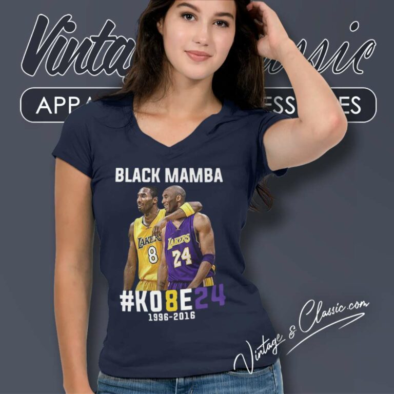 Kobe Bryant Black Mamba Lakers V Neck TShirt Kobe Bryant Black Mamba Lakers V Neck TShirt