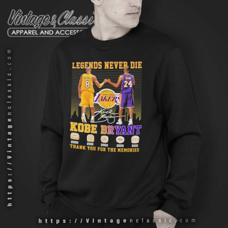 Kobe Bryant La Lakers Legends Never Die Thank You For The Memories Sweatshirt Kobe Bryant La Lakers Legends Never Die Thank You For The Memories Sweatshirt