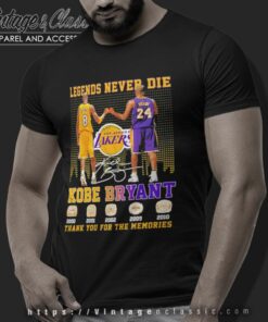 Kobe Bryant La Lakers Legends Never Die Thank You For The Memories T Shirt