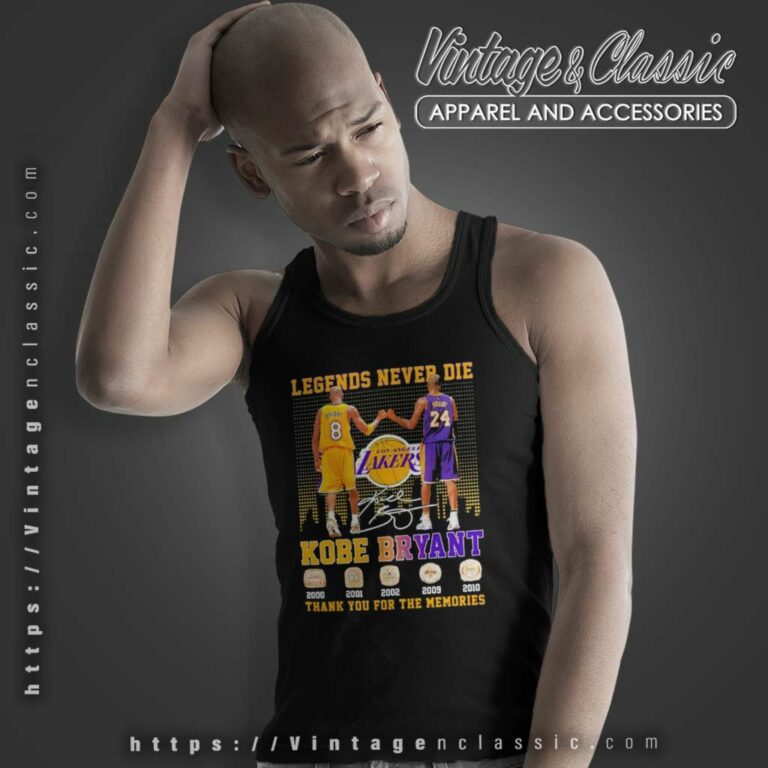 Kobe Bryant La Lakers Legends Never Die Thank You For The Memories Tank Top Racerback Kobe Bryant La Lakers Legends Never Die Thank You For The Memories Tank Top Racerback