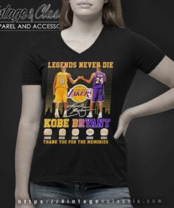 Kobe Bryant La Lakers Legends Never Die Thank You For The Memories V Neck TShirt