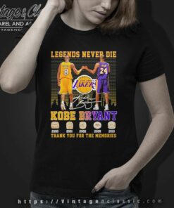 Kobe Bryant La Lakers Legends Never Die Thank You For The Memories Women TShirt