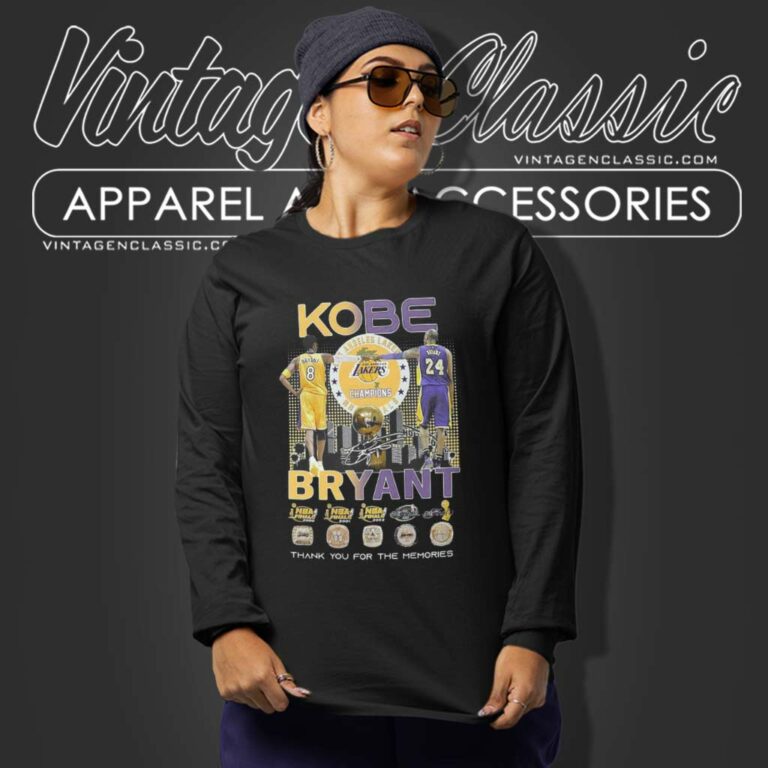 Kobe Bryant Lakers Champions Finals Thank You For The Memories Long Sleeve Tee Kobe Bryant Lakers Champions Finals Thank You For The Memories Long Sleeve Tee